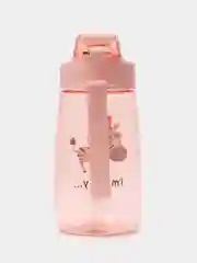 Розовый бутылка для воды, детская, с трубочкой, с замком, 480 мл
