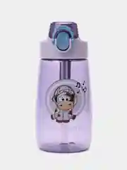 Фиолетовый бутылка для воды, детская, с трубочкой, с замком, 480 мл