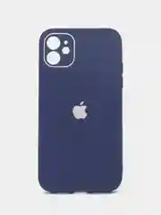 Темно-синий чехол силиконовый для iPhone 11, со стеклянной панелью, с защитой для камеры