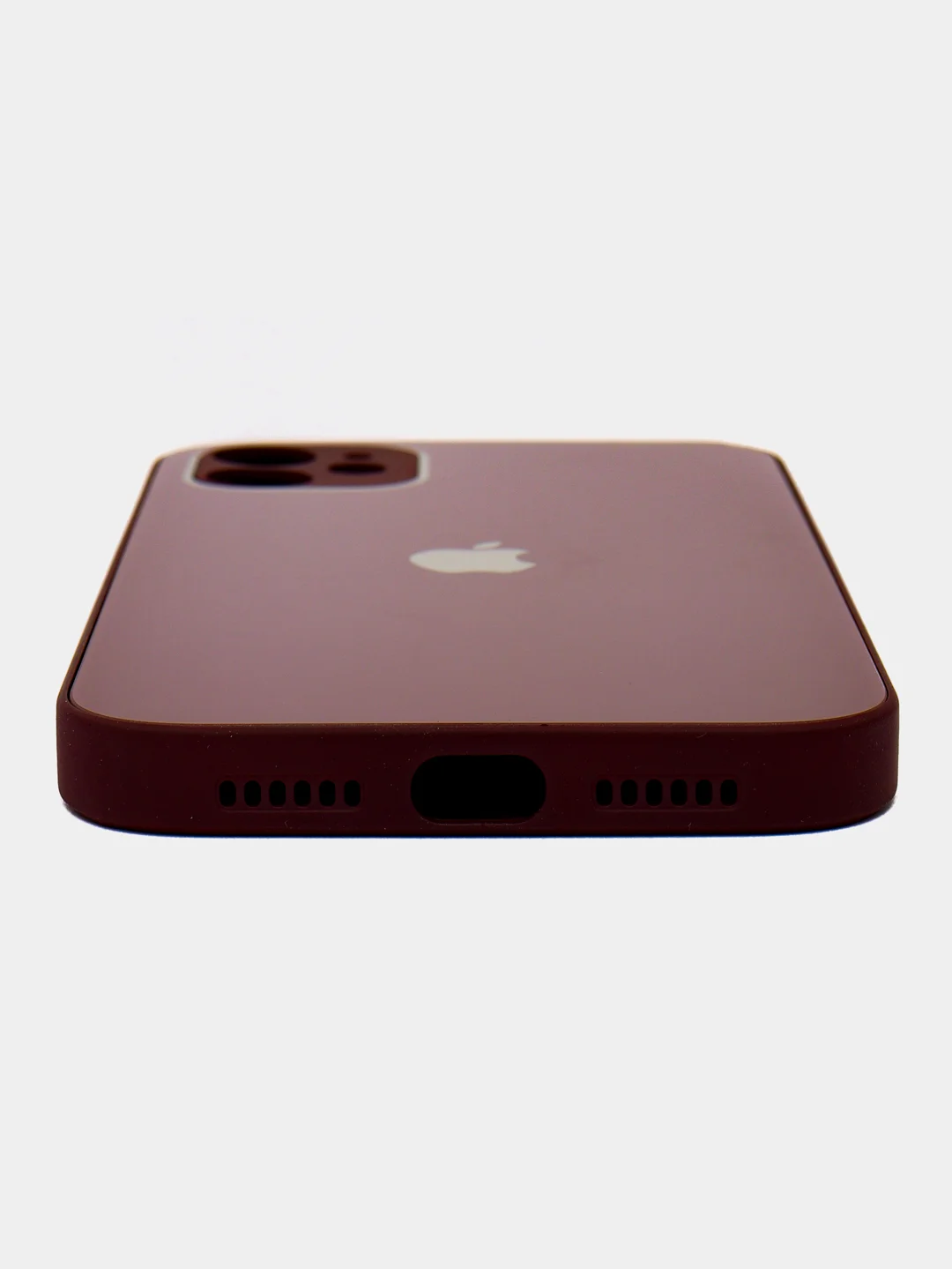 Тёмно-бордовый чехол силиконовый для iPhone 11, со стеклянной панелью, с защитой для камеры