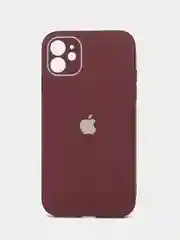 Тёмно-бордовый чехол силиконовый для iPhone 11, со стеклянной панелью, с защитой для камеры