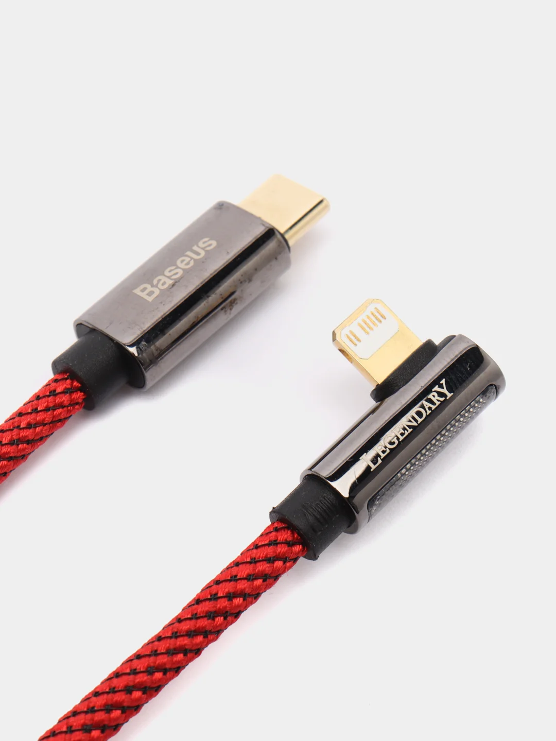 Красный кабель зарядный угловой Baseus Type-C/Lightning, Tipe-C/Type-C (для iPhone и для Android)