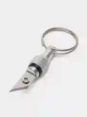 Серебряный брелок мини-нож в виде капсулы, серебристый, латунь