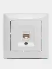 Белый компьютерная розетка Gunsan Visage RJ-45 ТУРЦИЯ