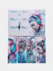 Бежевый набор закладок для книг и учебников с расписанием формата а4