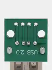 USB 2.0 разъем, гнездо на плате под пайку DIP 2,54 мм