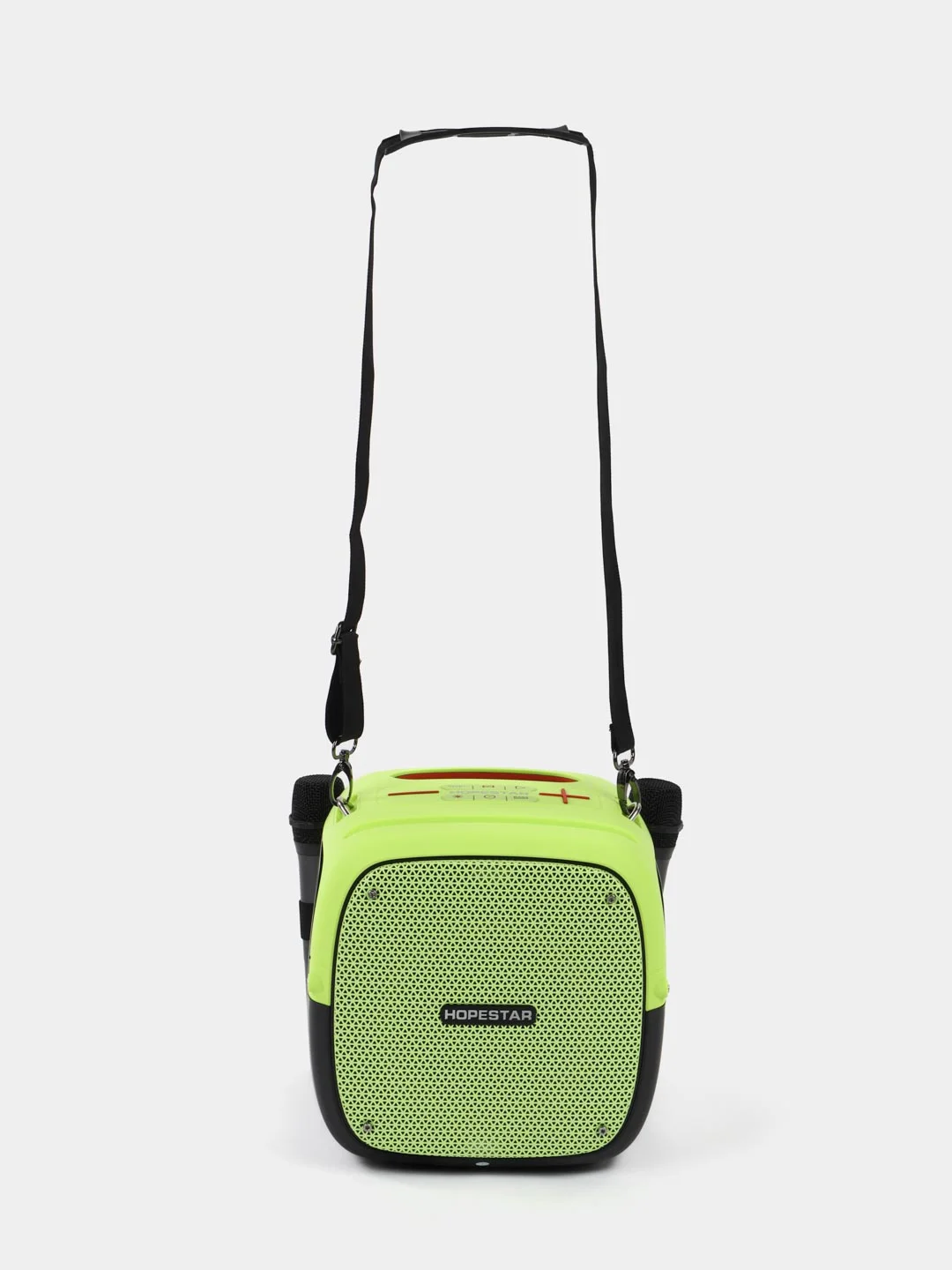 Желтый портативная Bluetooth колонка Hopestar Party One, 80 Вт, с двумя беспроводными микрофонами
