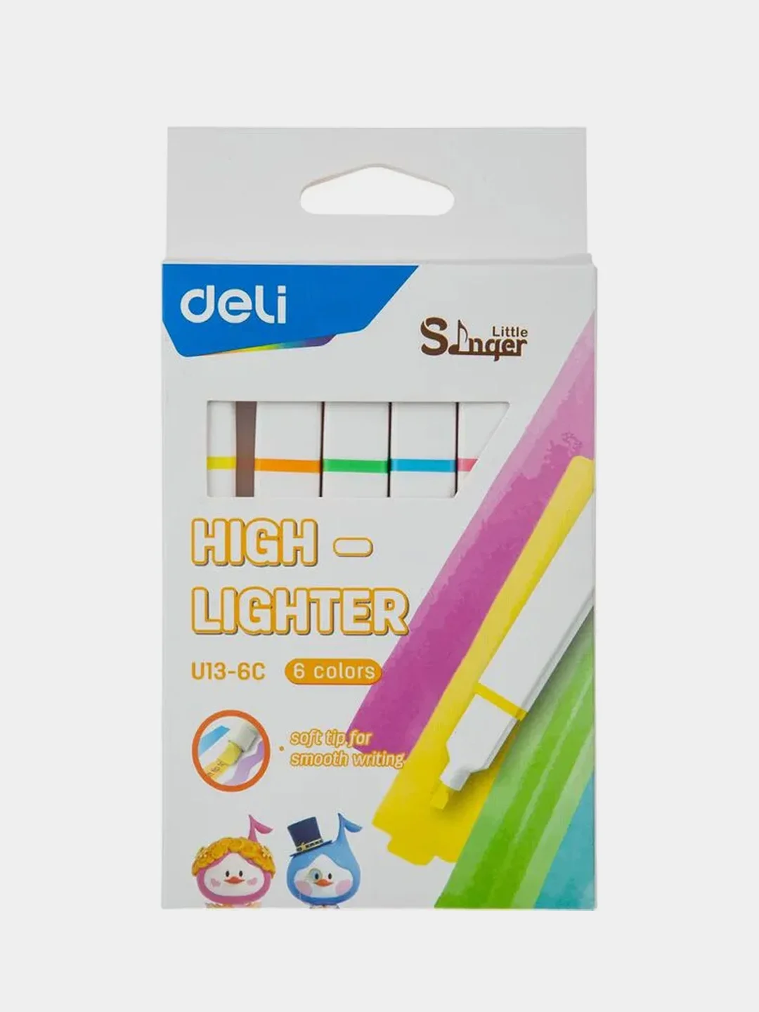 Набор текстовыделителей Deli Little Singer, 1-4 мм, упаковка, 6 штук