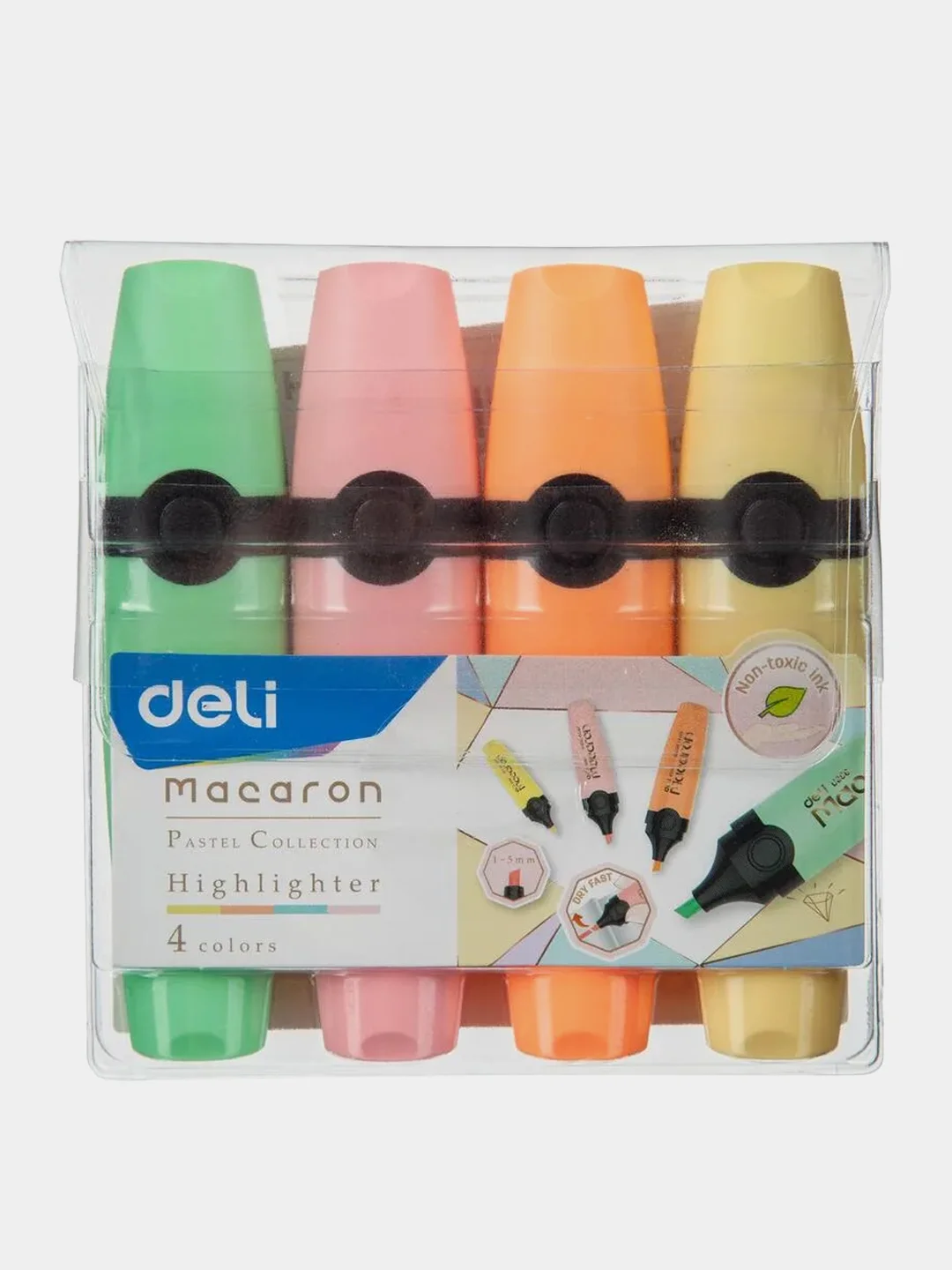 Набор текстовыделителей Deli Macaron, 1-5 мм, EU356-MT, 4 штуки