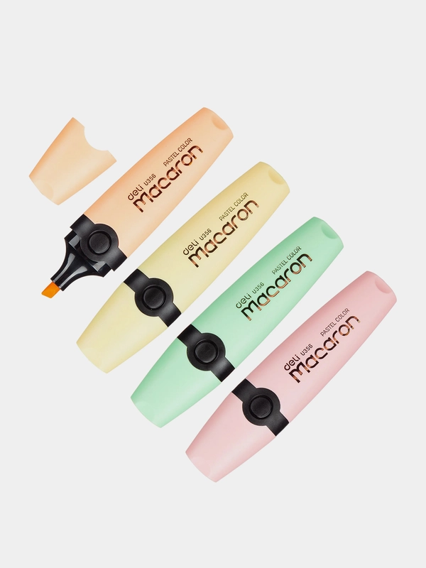Набор текстовыделителей Deli Macaron, 1-5 мм, EU356-MT, 4 штуки
