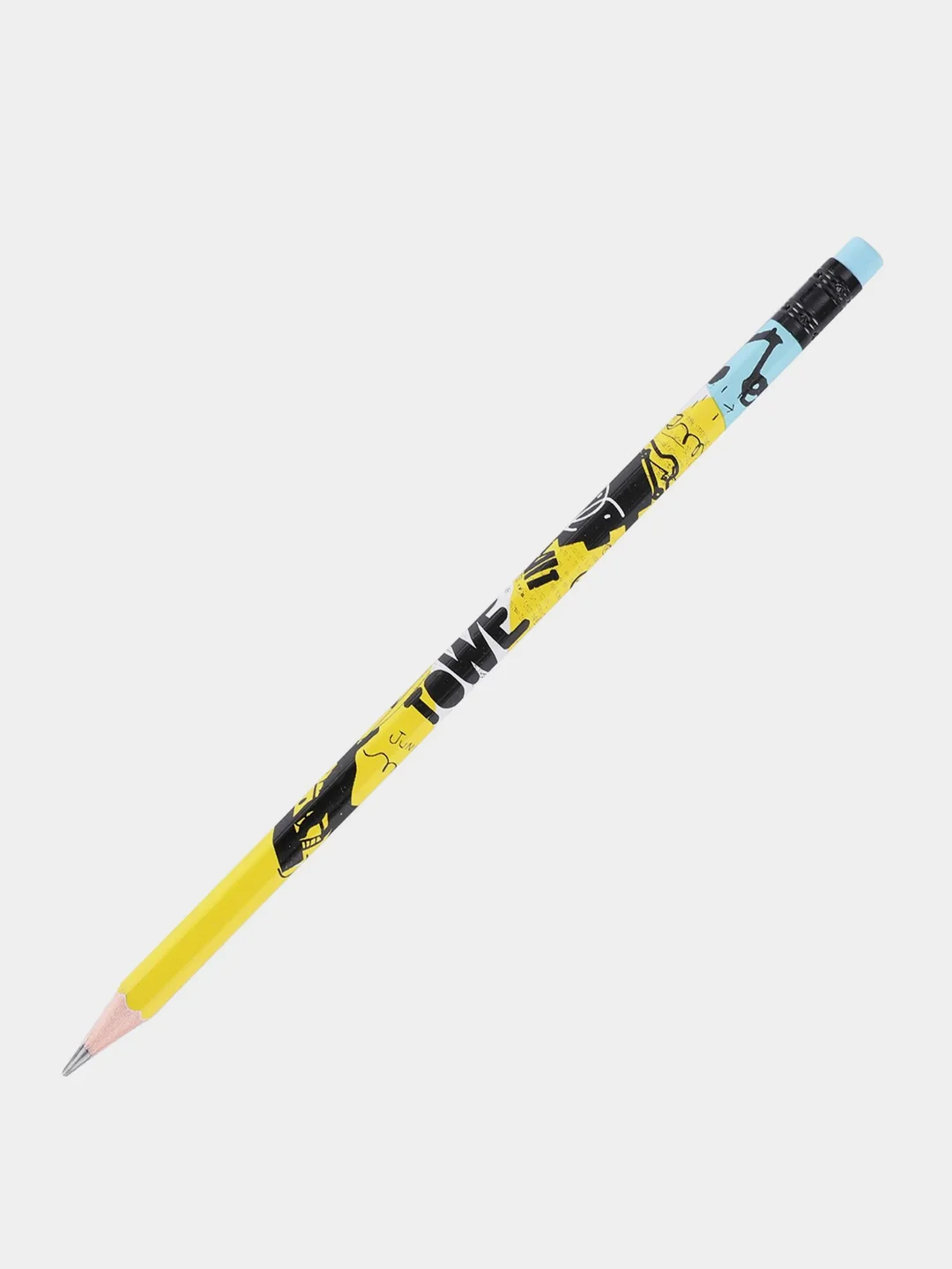 Карандаш чернографитный Deli Arti Graff, 2B, шестигранный, с ластиком, 12 штук