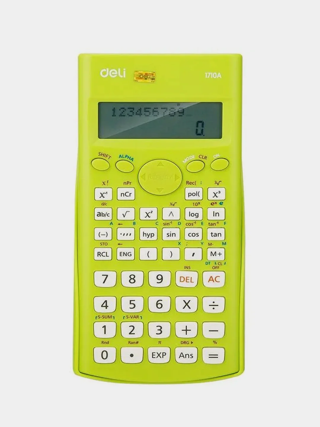 Калькулятор научный Deli E1710A, 240 функций, батарейки, 162х84мм, зеленый