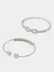 Серый металлик женские наручные часы. Подарочный  набор часы и браслеты