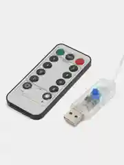 Желтый светодиодная гирлянда-штора с USB разъёмом, 3 х 3 метра, с пультом управления
