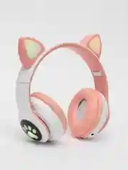 Зеленый наушники беспроводные с ушками CAT светящиеся, детские, подарок для девочки