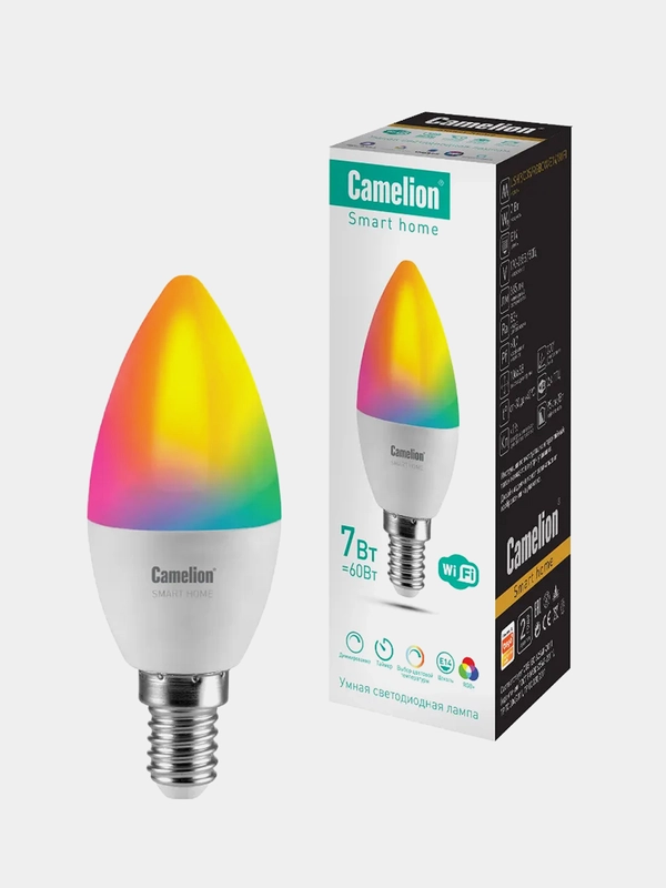 Умная светодиодная лампа Camelion Smart Home LSH7/C35/RGBСW/Е14/WIFI