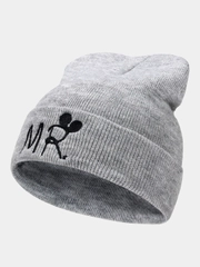 Детская хлопковая вязанная шапка "MR и MRS Mickey" для мальчиков и девочек