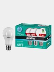 Светодиодная лампа Camelion LED11-A60-3/845/E27 3шт