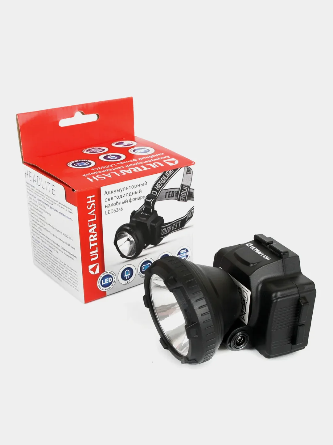Фонарь налобный аккумуляторный Ultraflash LED5366