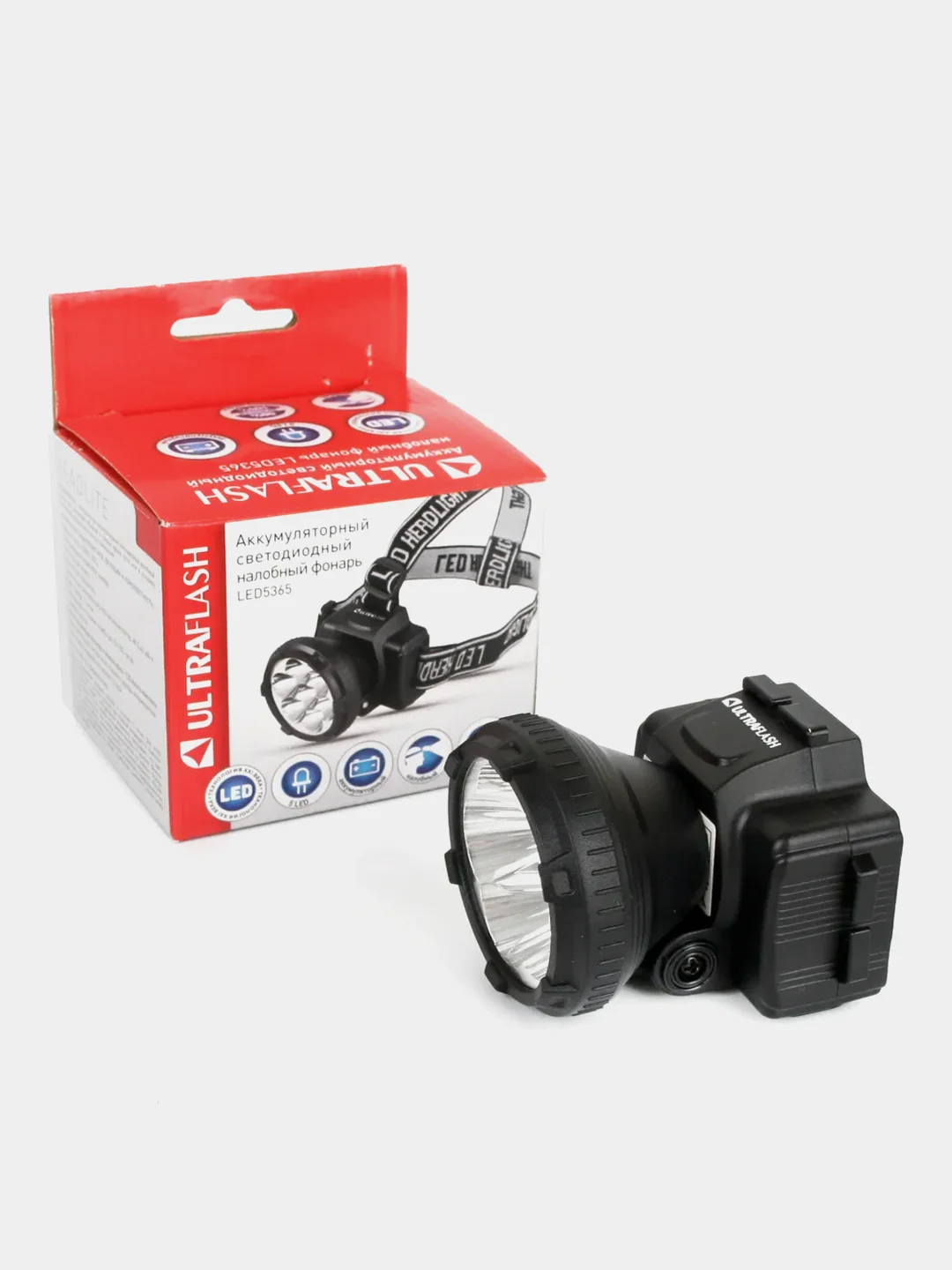 Фонарь налобный аккумуляторный Ultraflash LED5365