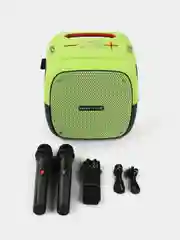 Желтый портативная Bluetooth колонка Hopestar Party One, 80 Вт, с двумя беспроводными микрофонами