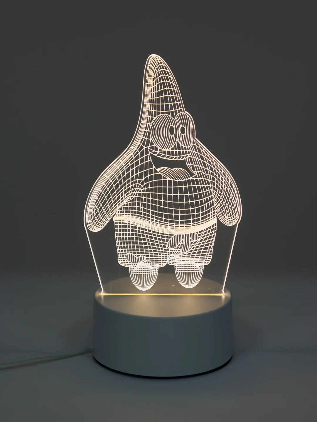 Белый светильник-ночник 3D светодиодный LED, подарок
