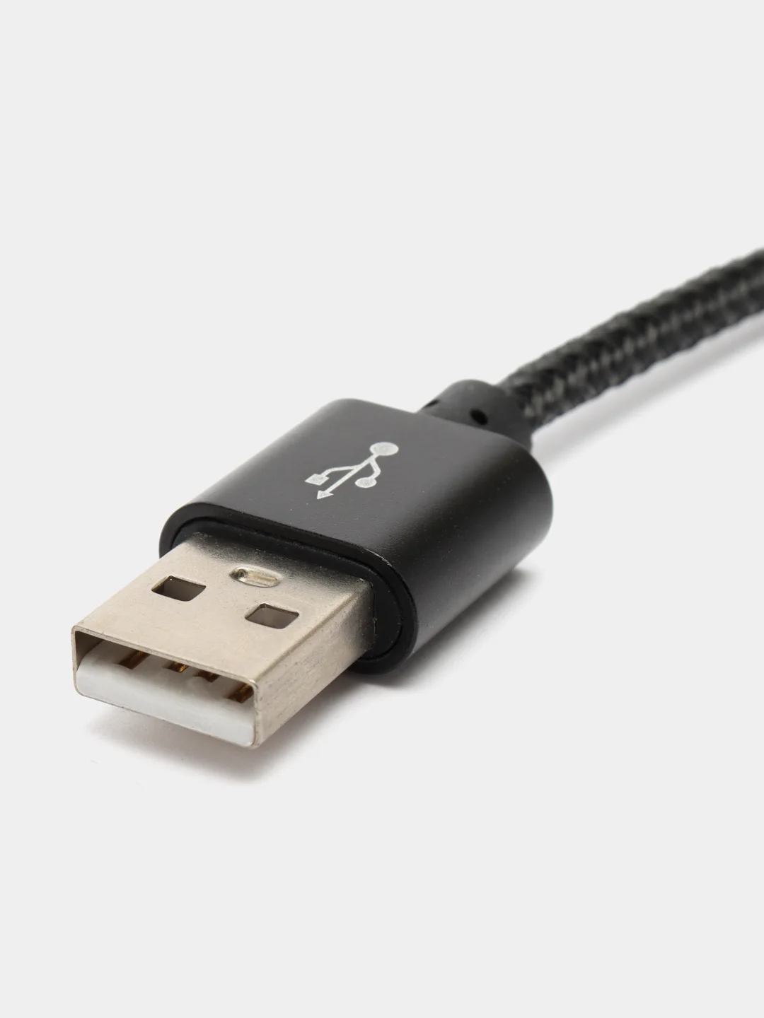 Черный кабель Android USB - Type-C / USB - Micro USB, 1 метр, тканевая оплетка, быстрая зарядка