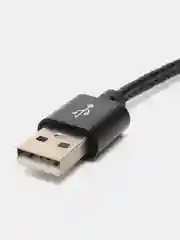 Черный кабель Android USB - Type-C / USB - Micro USB, 1 метр, тканевая оплетка, быстрая зарядка