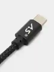 Черный кабель Android USB - Type-C / USB - Micro USB, 1 метр, тканевая оплетка, быстрая зарядка