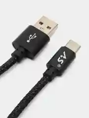 Черный кабель Android USB - Type-C / USB - Micro USB, 1 метр, тканевая оплетка, быстрая зарядка