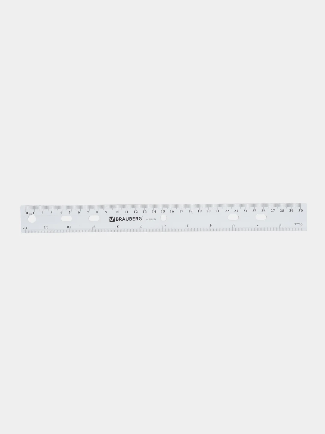 Линейка пластиковая BRAUBERG "Crystal", 30 см
