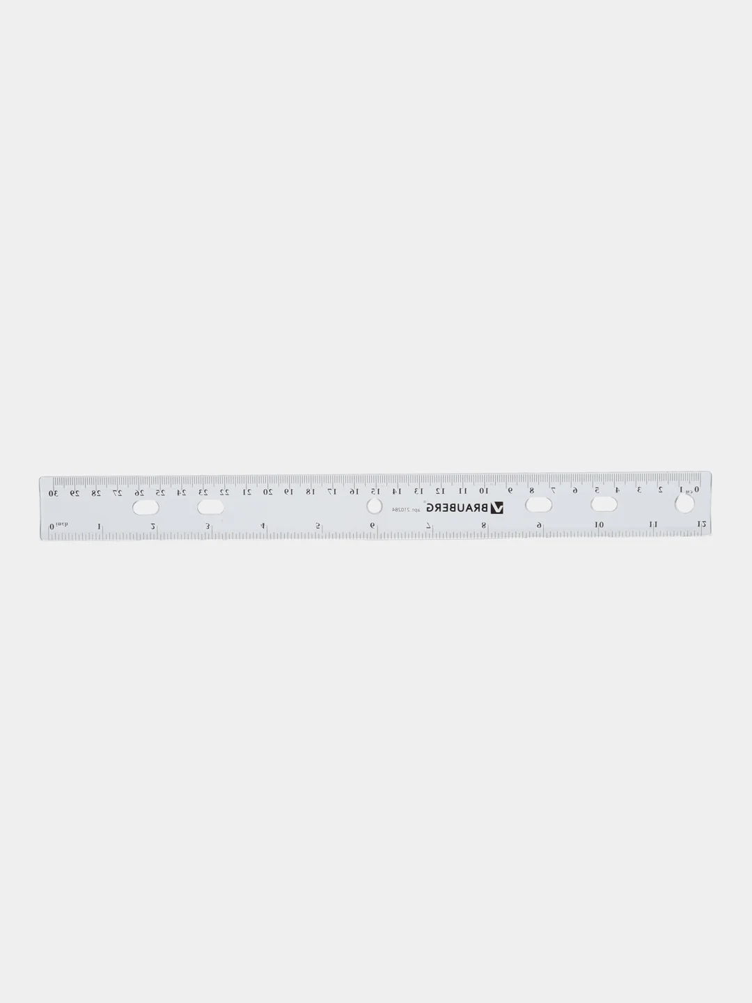 Линейка пластиковая BRAUBERG "Crystal", 30 см