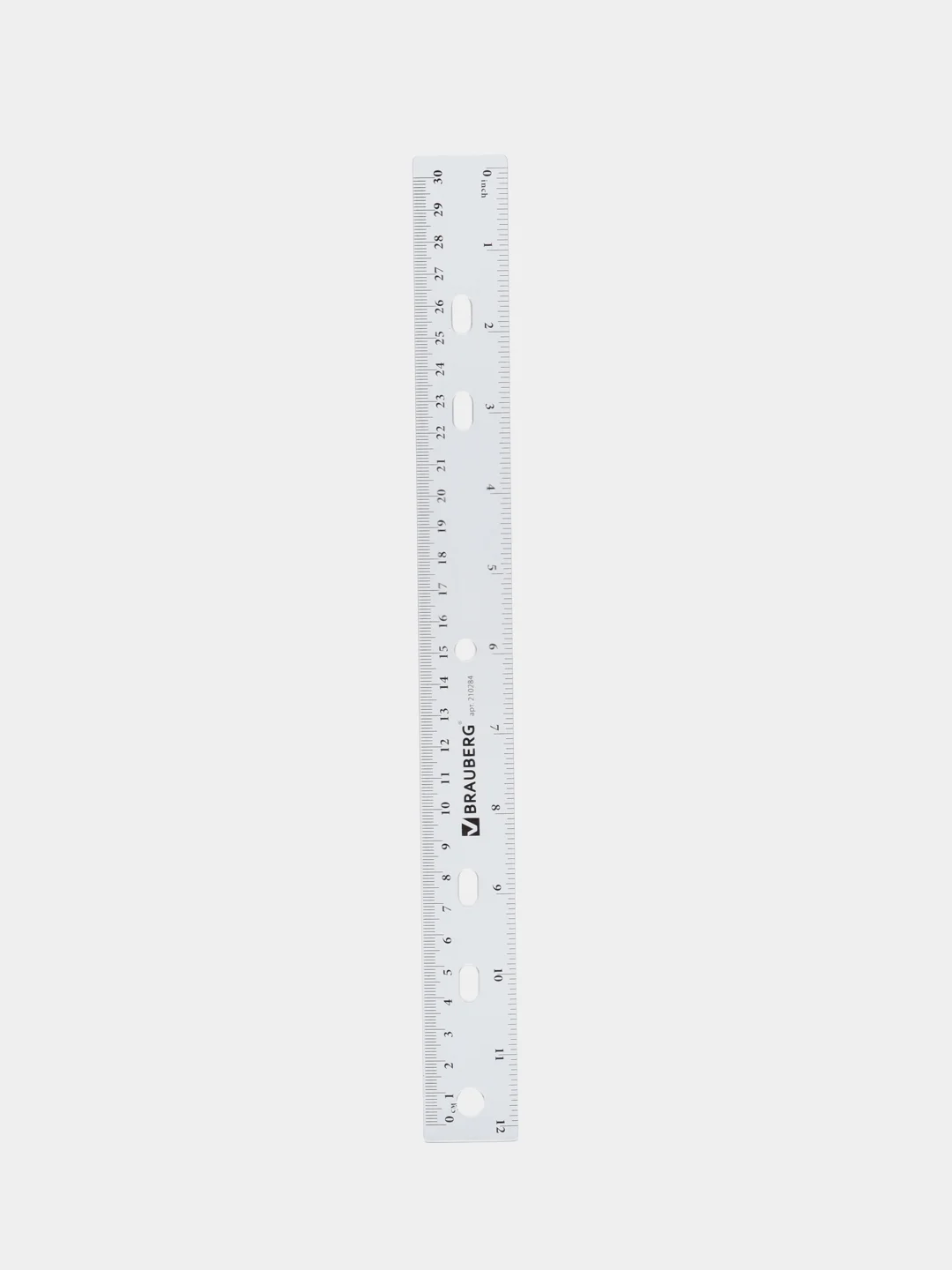 Линейка пластиковая BRAUBERG "Crystal", 30 см