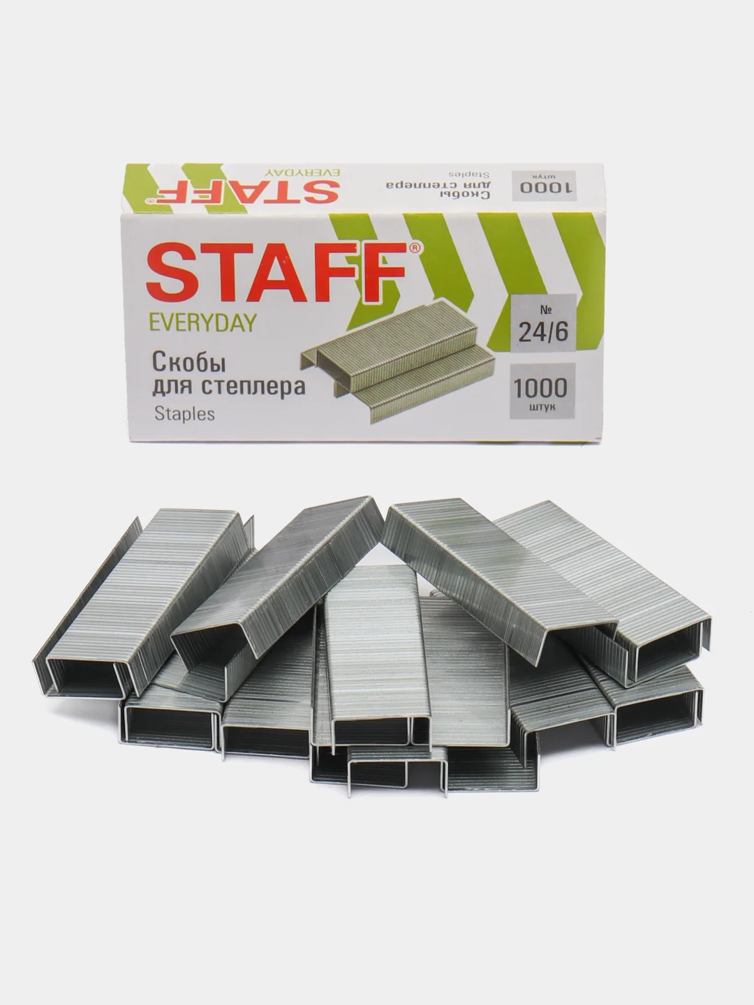 Скобы для степлера STAFF EVERYDAY, №24/6, 1000 штук