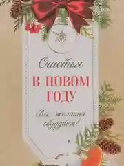 Пакет под бутылку, новогодний, 13х36х10 см