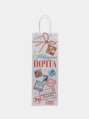 Пакет под бутылку, новогодний, 13х36х10 см