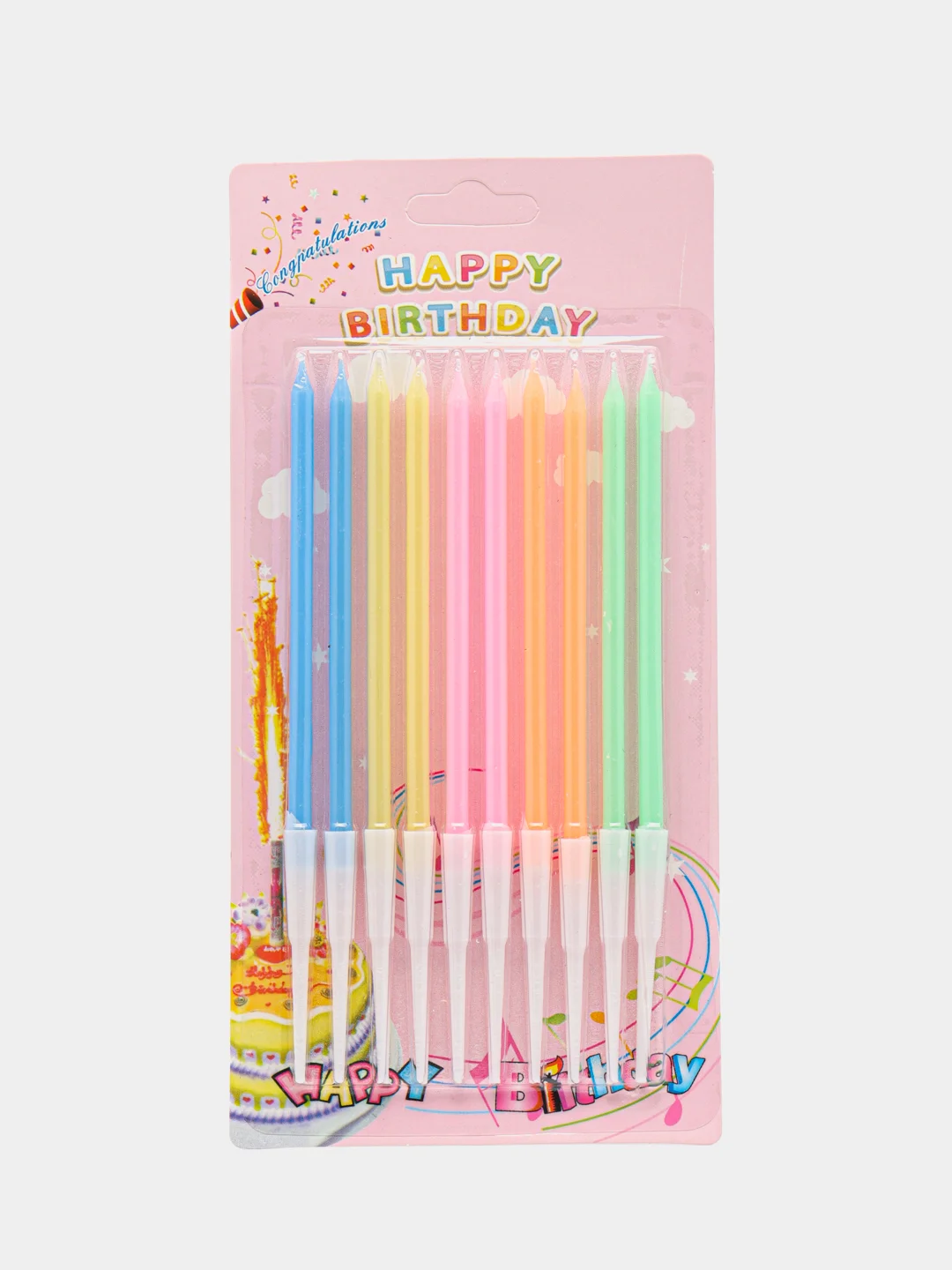 Вишнёвый свечи для торта на день рождения Волна "Happy Birthday"