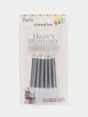 Серебряный свечи для торта на день рождения Волна "Happy Birthday"