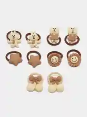 Кремовый резинки для волос, детские, с фигурками, набор из 10 шт
