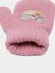 Коралловый меланж варежки детские, двойные, шерсть, 13 р, 3-4 года