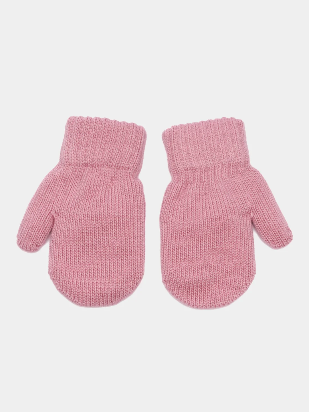 Коралловый меланж варежки детские, двойные, шерсть, 13 р, 3-4 года