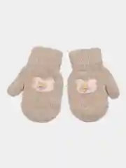 Песочный хаки варежки детские, двойные, шерсть, 13 р, 3-4 года