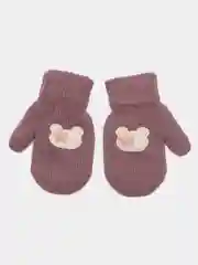 Светло-коричневый варежки детские, двойные, шерсть, 13 р, 3-4 года