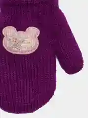 Фиолетовый варежки детские, двойные, шерсть, 13 р, 3-4 года