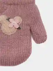 Светло-коричневый варежки детские, двойные, шерсть, 13 р, 3-4 года