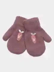 Светло-коричневый варежки детские, двойные, шерсть, 13 р, 3-4 года