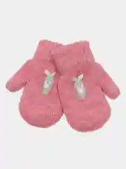 Коралловый меланж варежки детские, двойные, шерсть, 13 р, 3-4 года