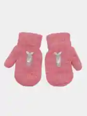 Коралловый меланж варежки детские, двойные, шерсть, 13 р, 3-4 года