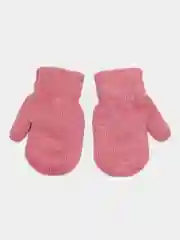 Коралловый меланж варежки детские, двойные, шерсть, 13 р, 3-4 года