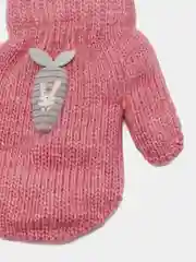 Коралловый меланж варежки детские, двойные, шерсть, 13 р, 3-4 года